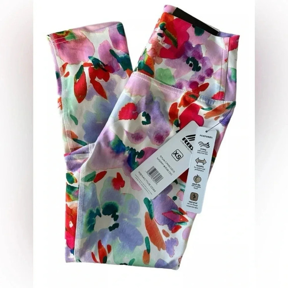 RBX Women’s Peached Tech Flex Capri Length Colorful Compression Leggings Size XS - Picture 5 of 6